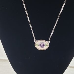 Vintage Sarah Coventry Purple Rose Necklace